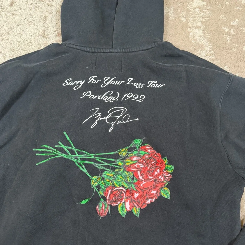 Jordan Hoodie Mens M Black Fight Rose Sorry For Your Loss Tour 1992 Nike